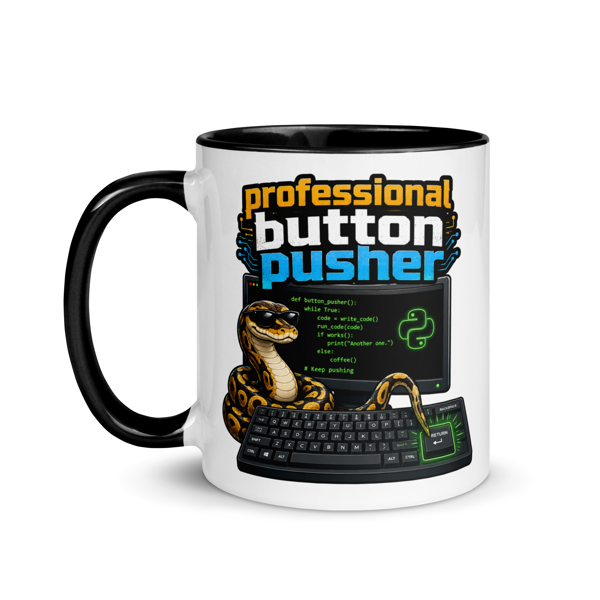 Button Pusher Color Mug