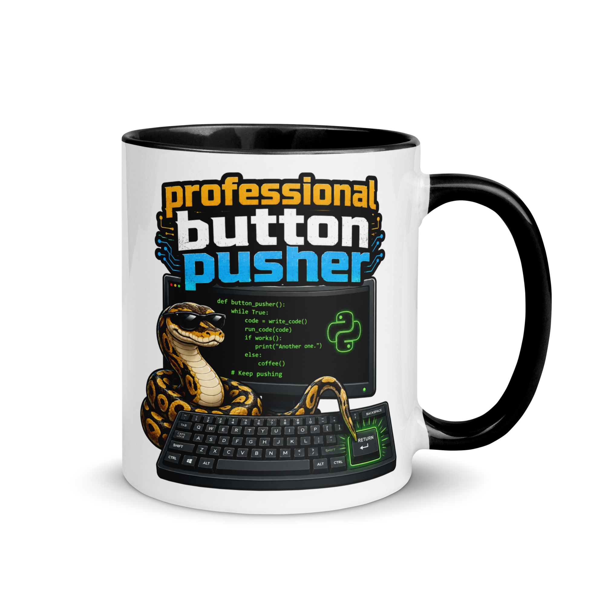 Button Pusher Color Mug