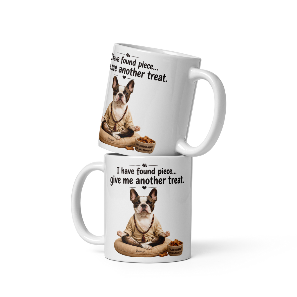 Zen "Enlighten-Mints" Meditating Boston Terrier Ceramic Coffee Mug