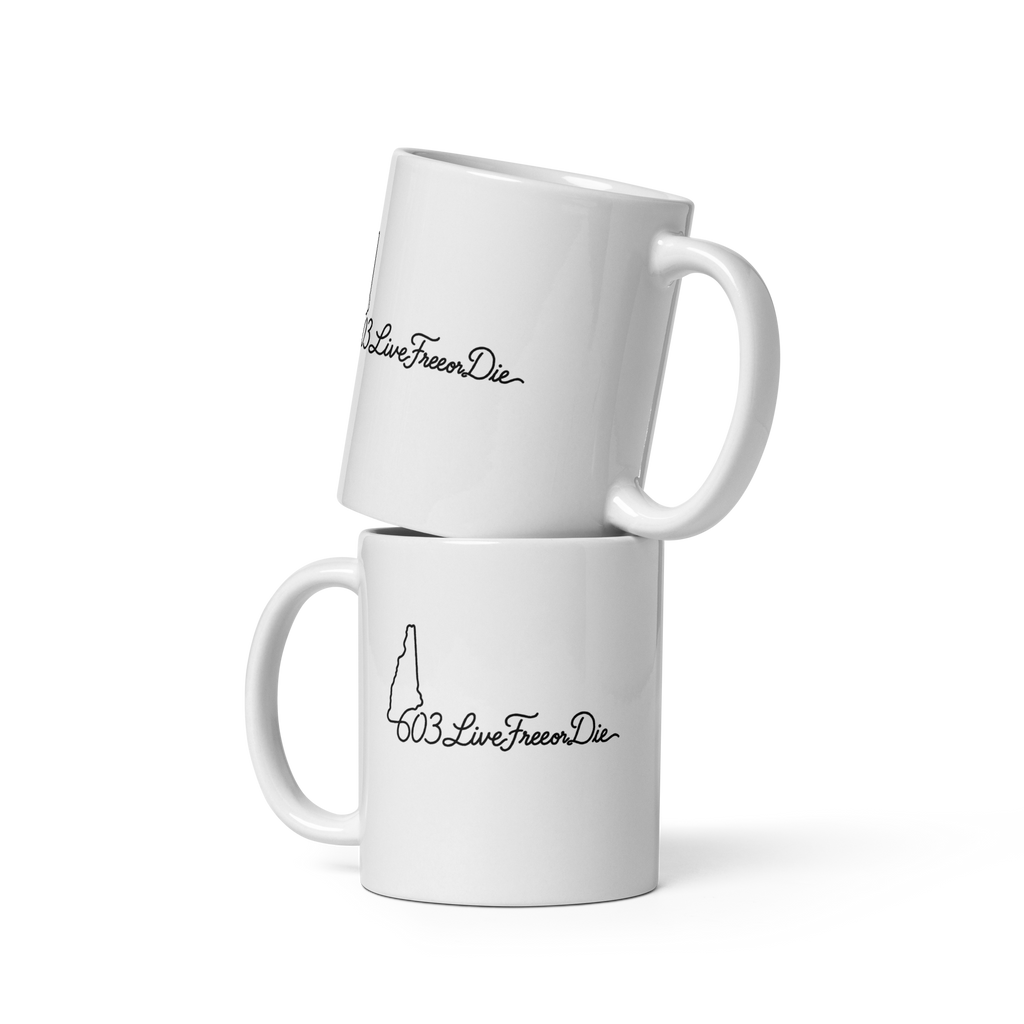 White glossy mug