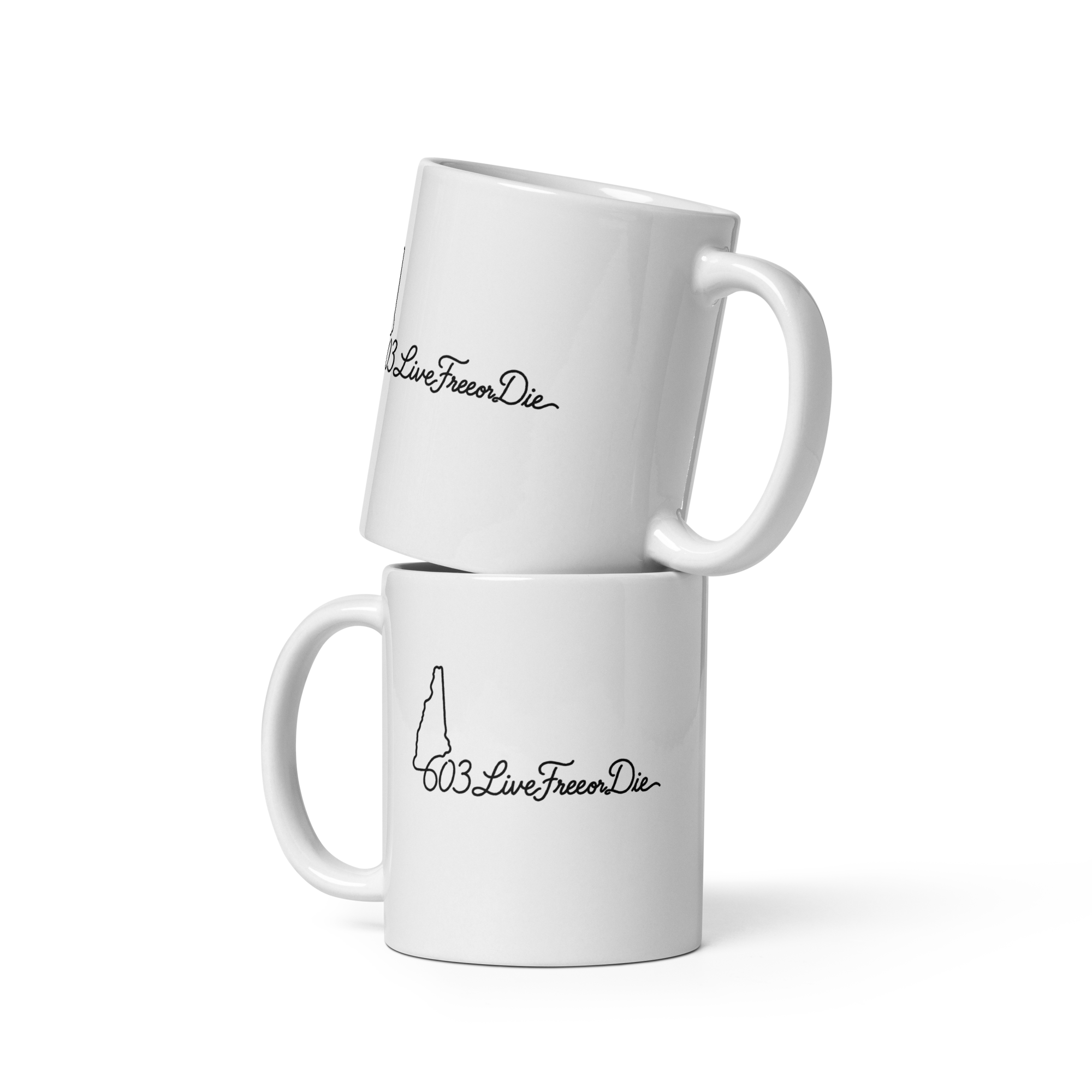 White glossy mug