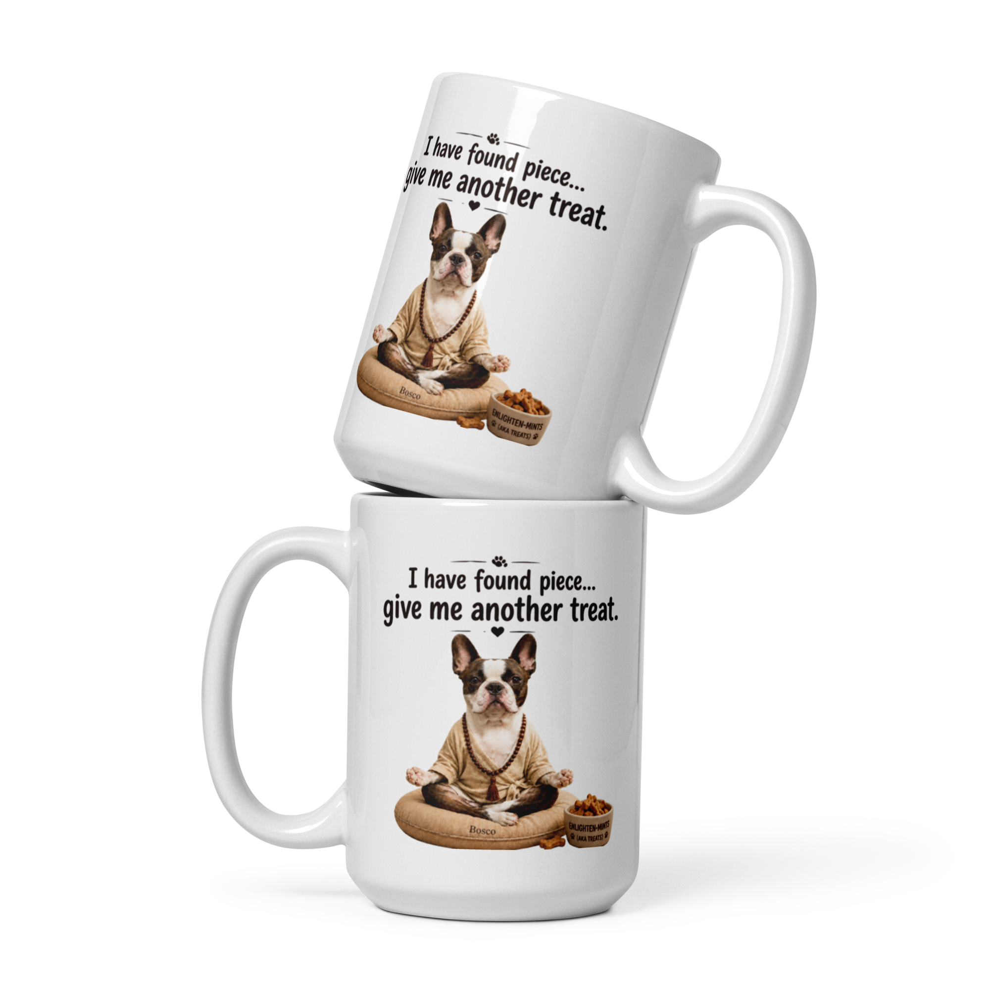 Zen "Enlighten-Mints" Meditating Boston Terrier Ceramic Coffee Mug