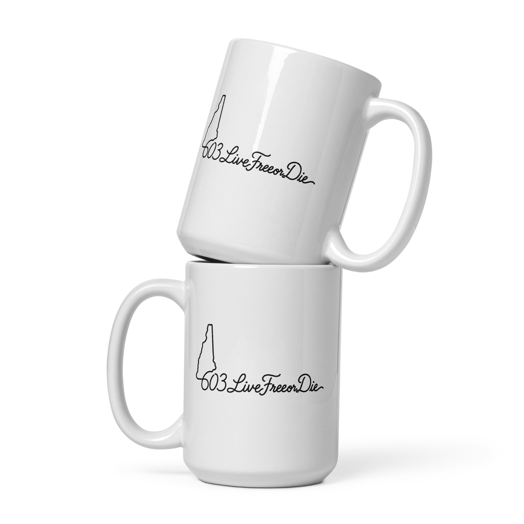 White glossy mug