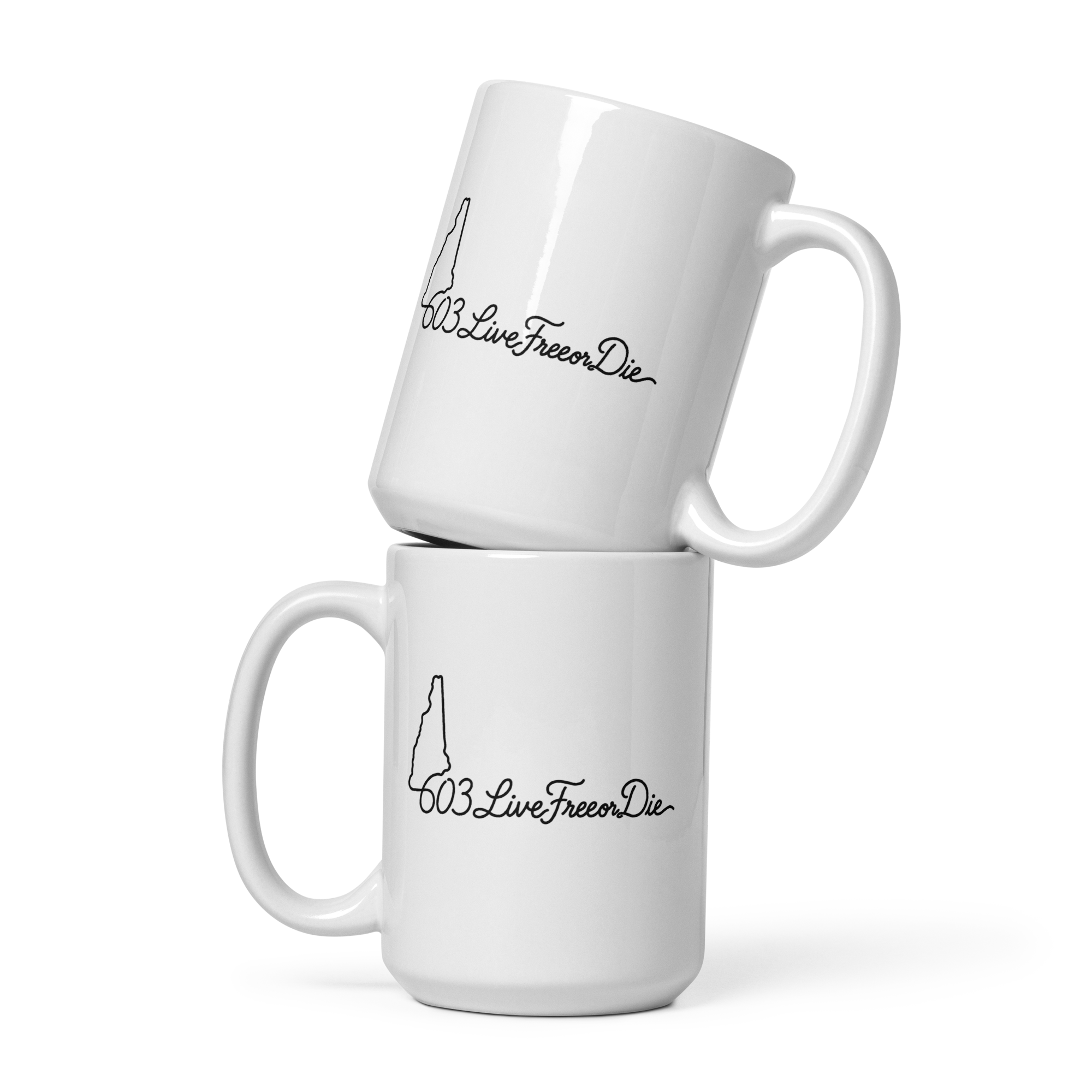 White glossy mug