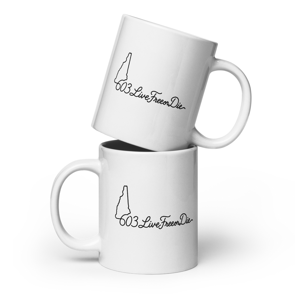 White glossy mug